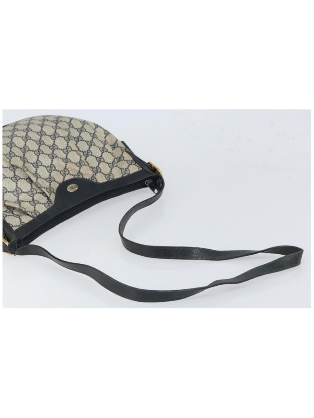 Authentic GUCCI GG Supreme Shoulder Bag PVC Navy Gold 41 02 058 - Picture 12 of 16